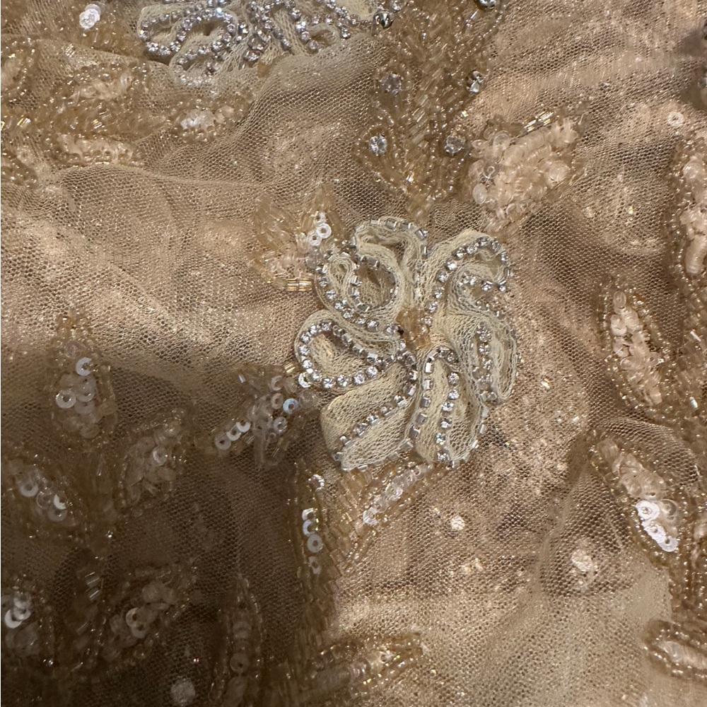 Gold Sequin Embellished Fabric